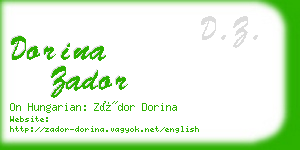 dorina zador business card